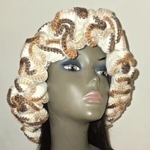 Crochet ruffle hat